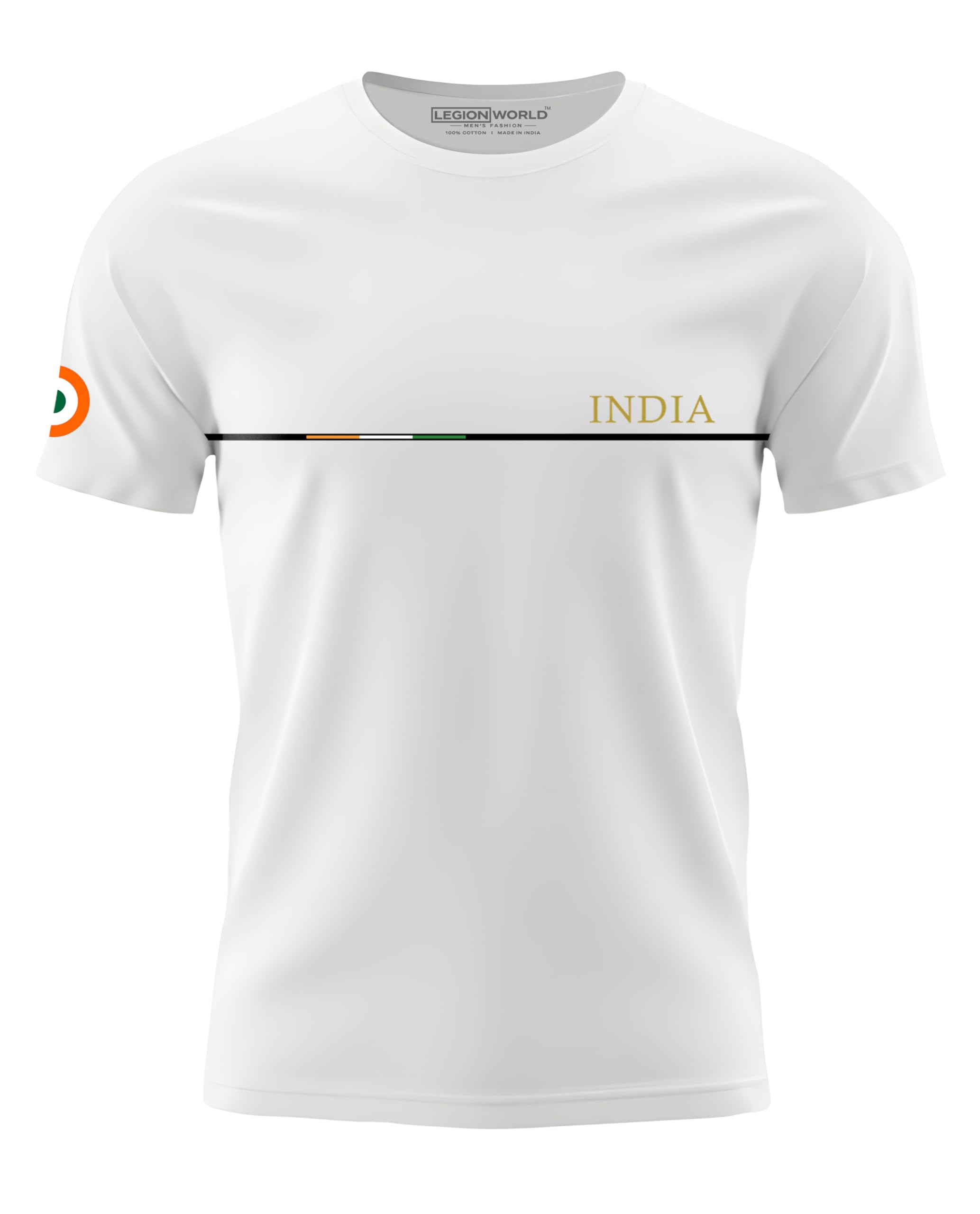 Men Cotton T-Shirt | 180 GSM - 100% Cotton | Round Neck Regular Fit | Stylish Minimal Patriotic Casual T-Shirt for Men-picture-29