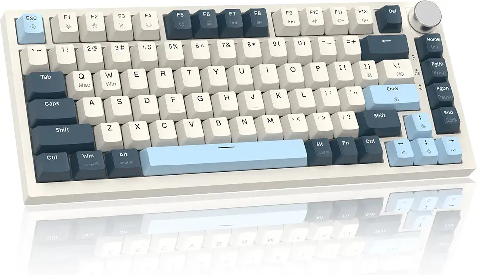 ATTACK SHARK K85 Teclado para jogos Rapid Trigger, teclado mecânico para jogos com fio de 82 teclas, ponto de atuação do interruptor magnético ajustável, junta, teclas PBT (azul)