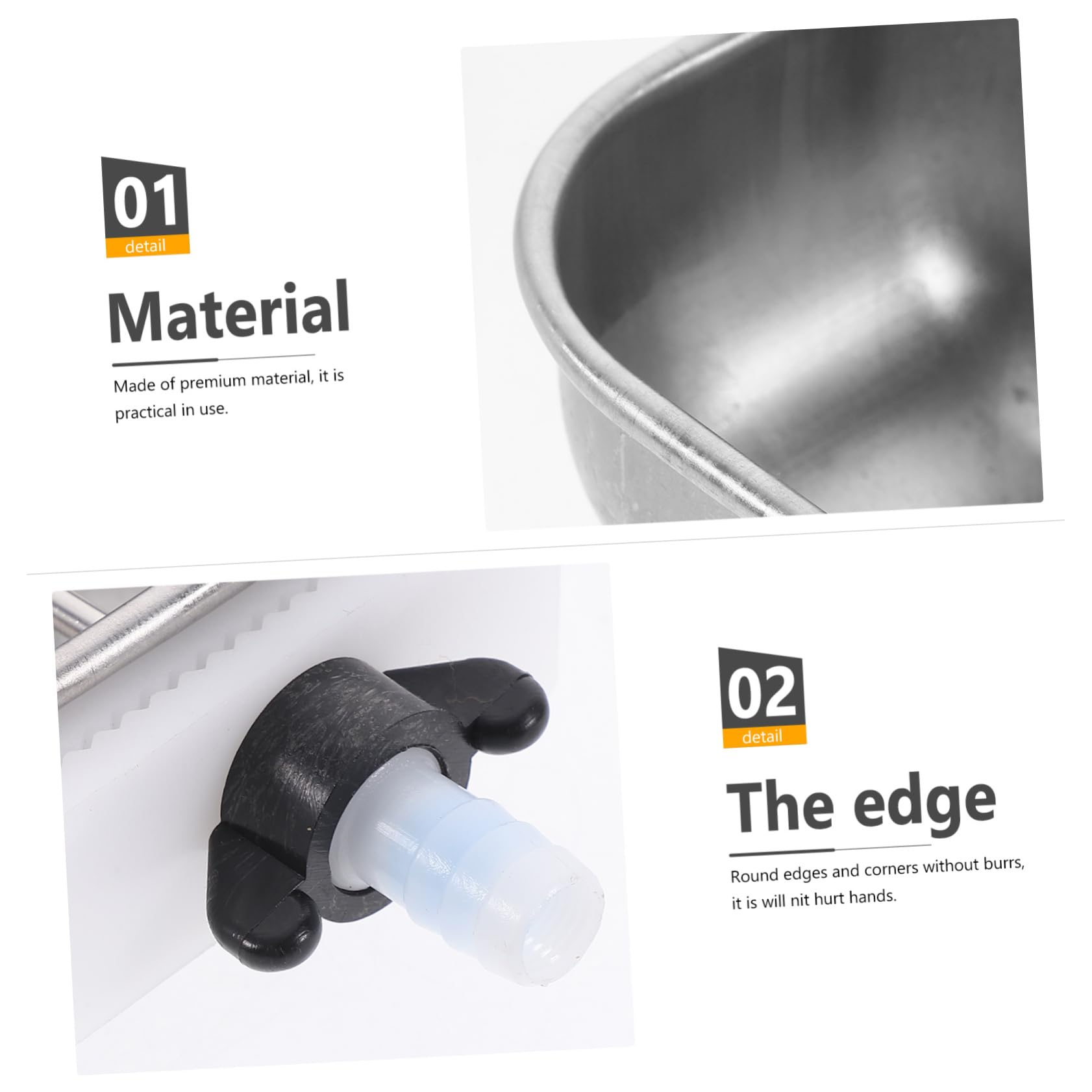 INOOMP 6pezzi Ciotola Per Inossidabile Per Conigli Bevitore Per Piccole Creature Facile e Installare Design Antisgocciolamento Accessorio Per Domestici