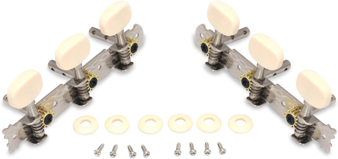 Metallor 3 on a Plank Guitar Tuning Pegs Chrome Plated Machine Heads Tuning Keys Tuners Single Hole for Classical Guitar 3L 3R. (G326) : Musical Instruments