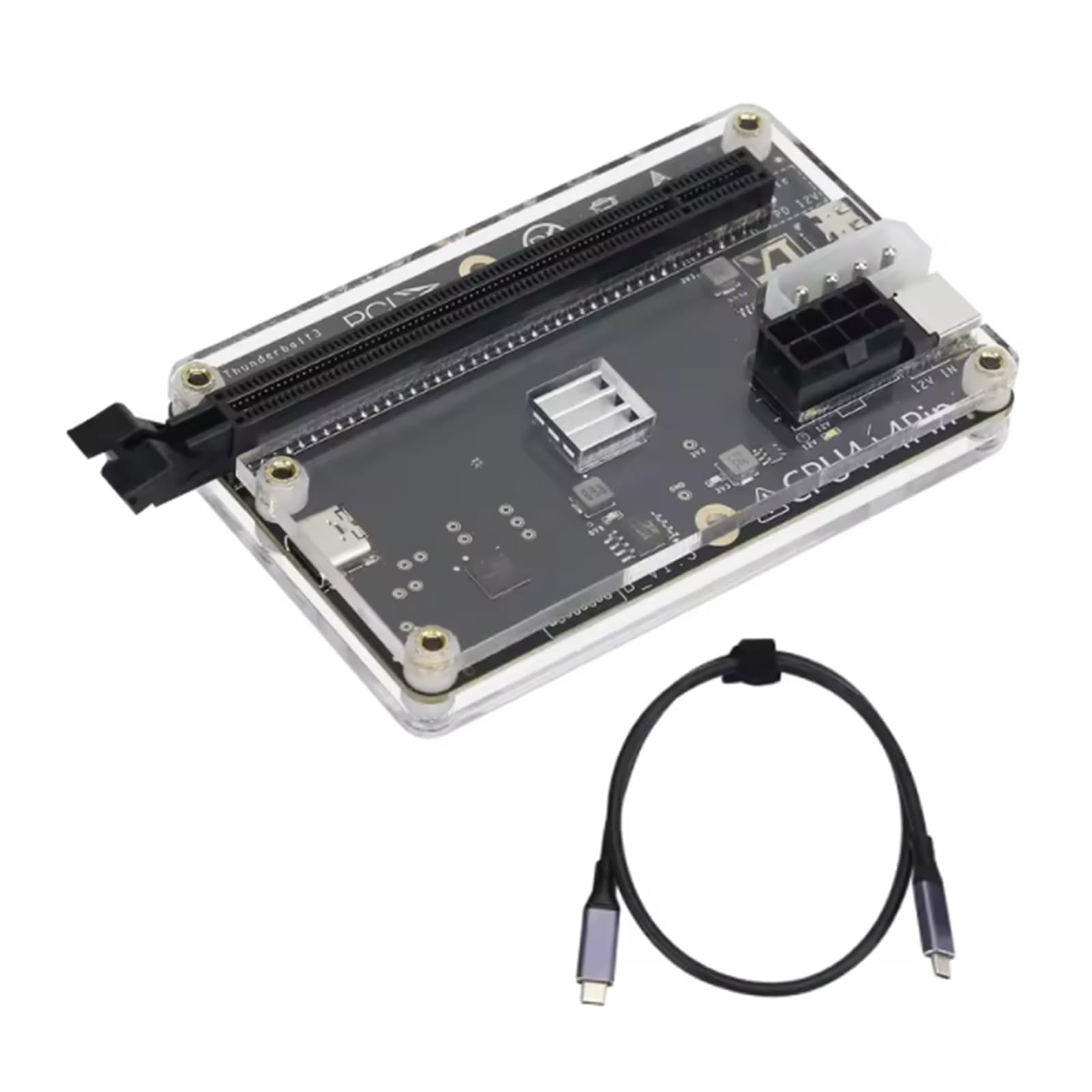 HA 36 PCIe Expansion Dock z zewnętrznym adapterem GPU JHL6340 i kablem USB 59.9 cm do szybkiej łączności, wymienna stacja dokująca PCIe