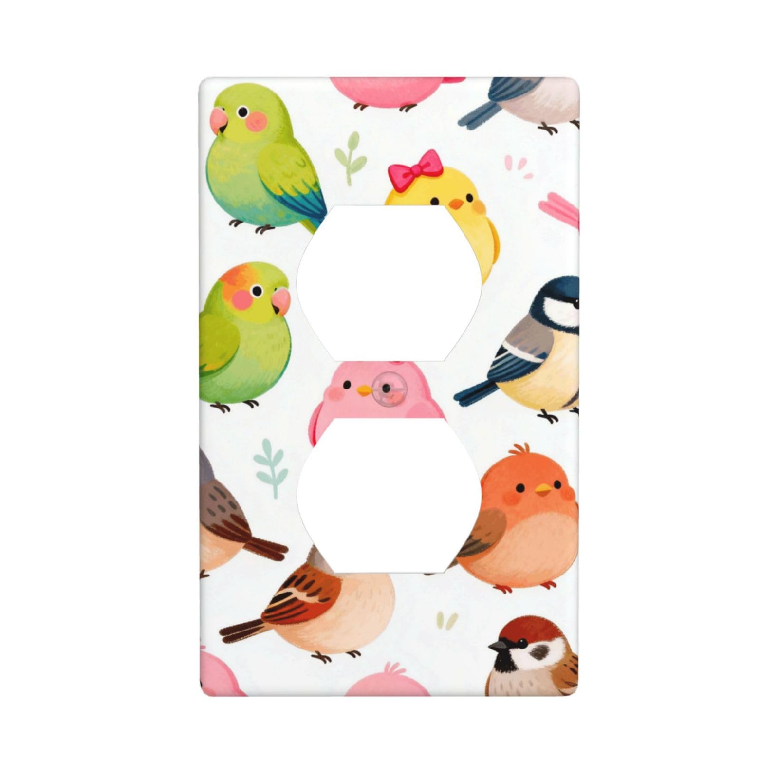 Bird Party Unbreakable Polycarbonate Switch Plate-1 Gang Screwless Wall Plate for Home Office