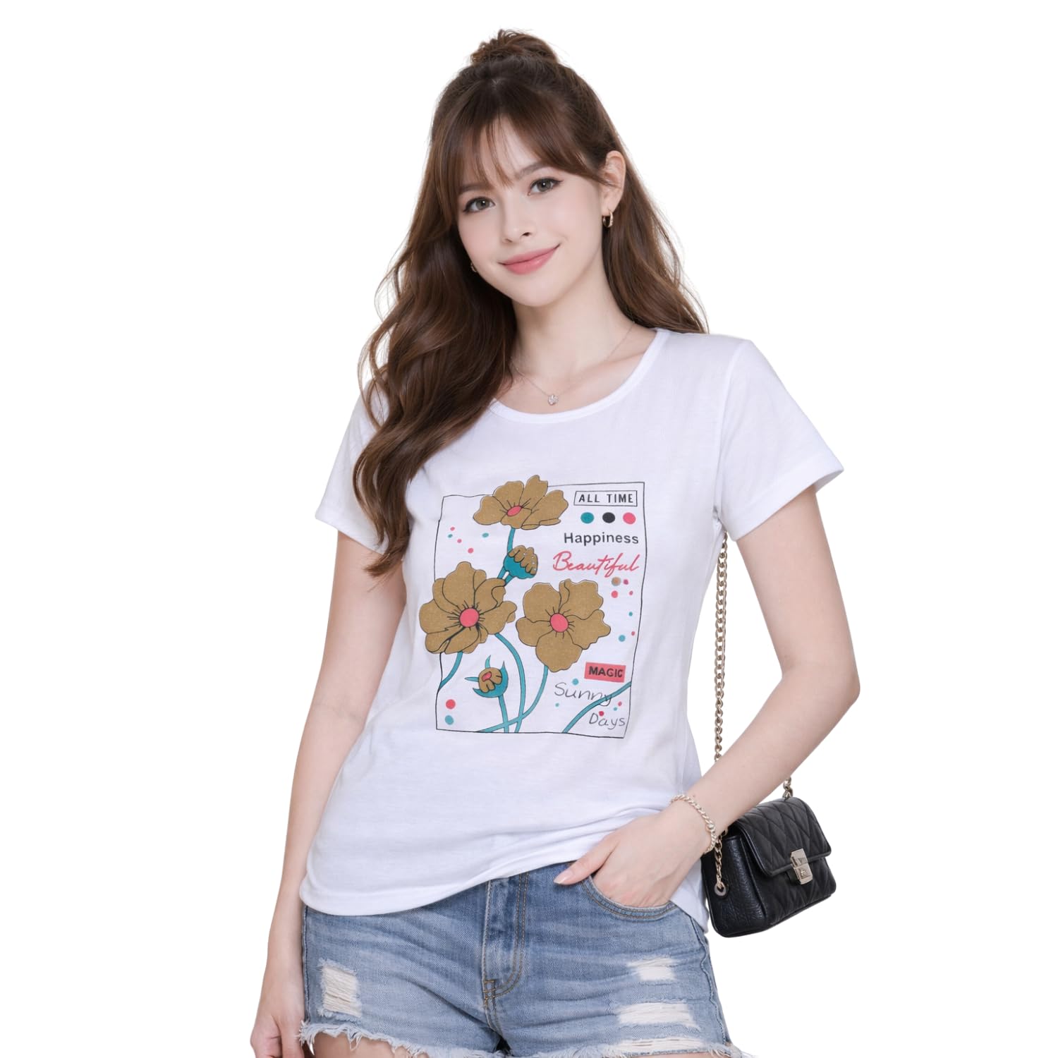 TOLLFREE Women’s Printed Cotton T-Shirt | Stylish Soft Casual Half Sleeve Round Neck Top for Women & Girls | Women T Shirt... - Review, Price and Buying Guide