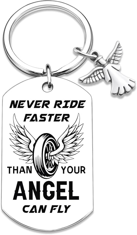 Ibiwe Llavero de Moto para Moto Llavero Ángel de la Guarda | Accesorios de motocicleta Cool Scooters autos Regalos Llavero de paseo en motocicleta para la suerte