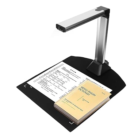 EXCLUZO 5MP Document Camera for Distance Learning Video Conferencing, Live Projection and Video Recording, A4 OCR Technology, USB Document Camera Scanner