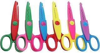 YFFSFDC ハサミ ギザギザ 6種類セット クラフトはさみ かわいい カラフル レースはさみ ペーパーアート 子供用 はさみ 山型 波型 手作り DIY道具 可愛い