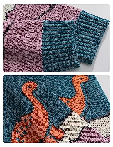Image of Arssm Mens Oversized Dinosaur Sweater Knit Crewneck Vintage Tops