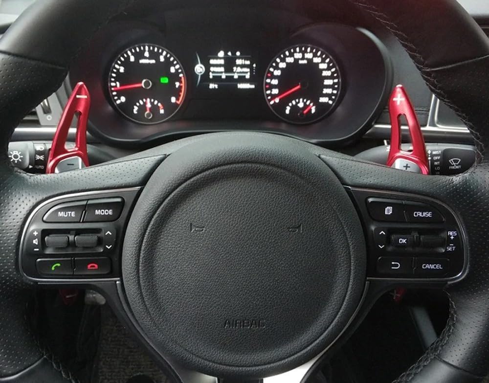 iJDMTOY Racing Sports Red CNC Billet Aluminum Large Paddle Extensions Compatible with 2016-2018 Kia Optima K5 Pre-LCI Models
