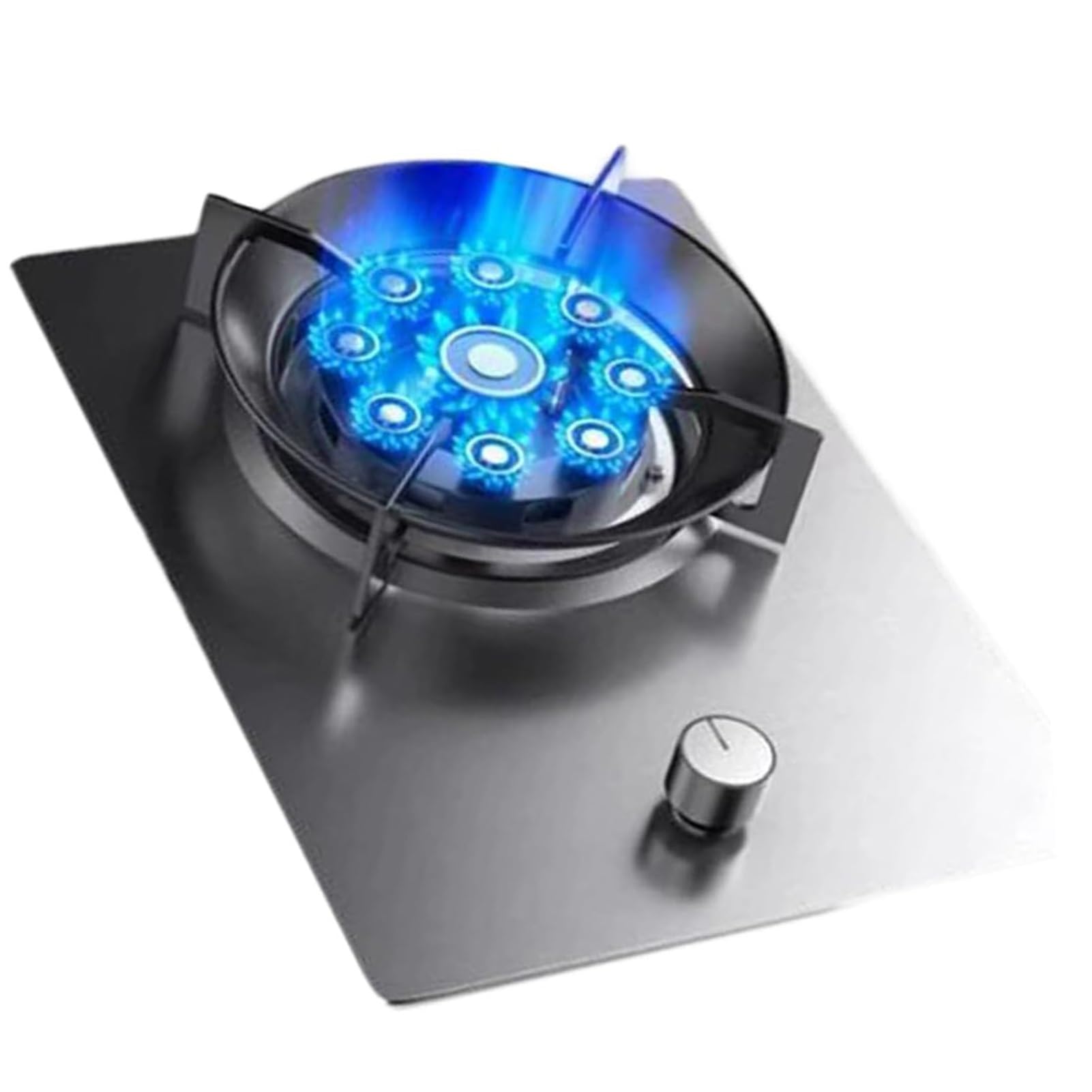 THEGA Gaskocher 1 Brenner, 8,5 KW Edelstahl -Gasherd, Gas/LP -Umwandlung Innenkocher Tragbarer Gasherd Mit Flameout -Schutz Für Heimathäuser -Camp -Kocher, Einfach Zu Reinigen(LPG)