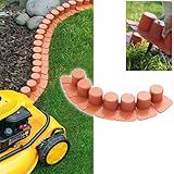 Sie erhalten 8 Module mit je 7 einzelnen Bordsteinen. Dank Bodendornen verankern Sie die Rasenkante sicher, so daß diese auch bei Kontakt mit dem Rasenmäher nicht verrutscht.