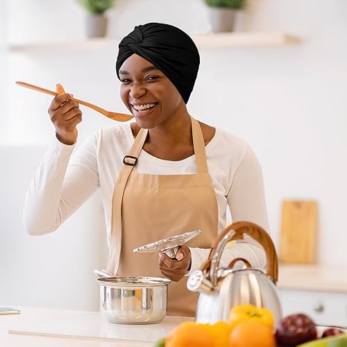 Miniatura 7 de 4 turbantes de algodón suave, nudo plisado para la cabeza para mujer