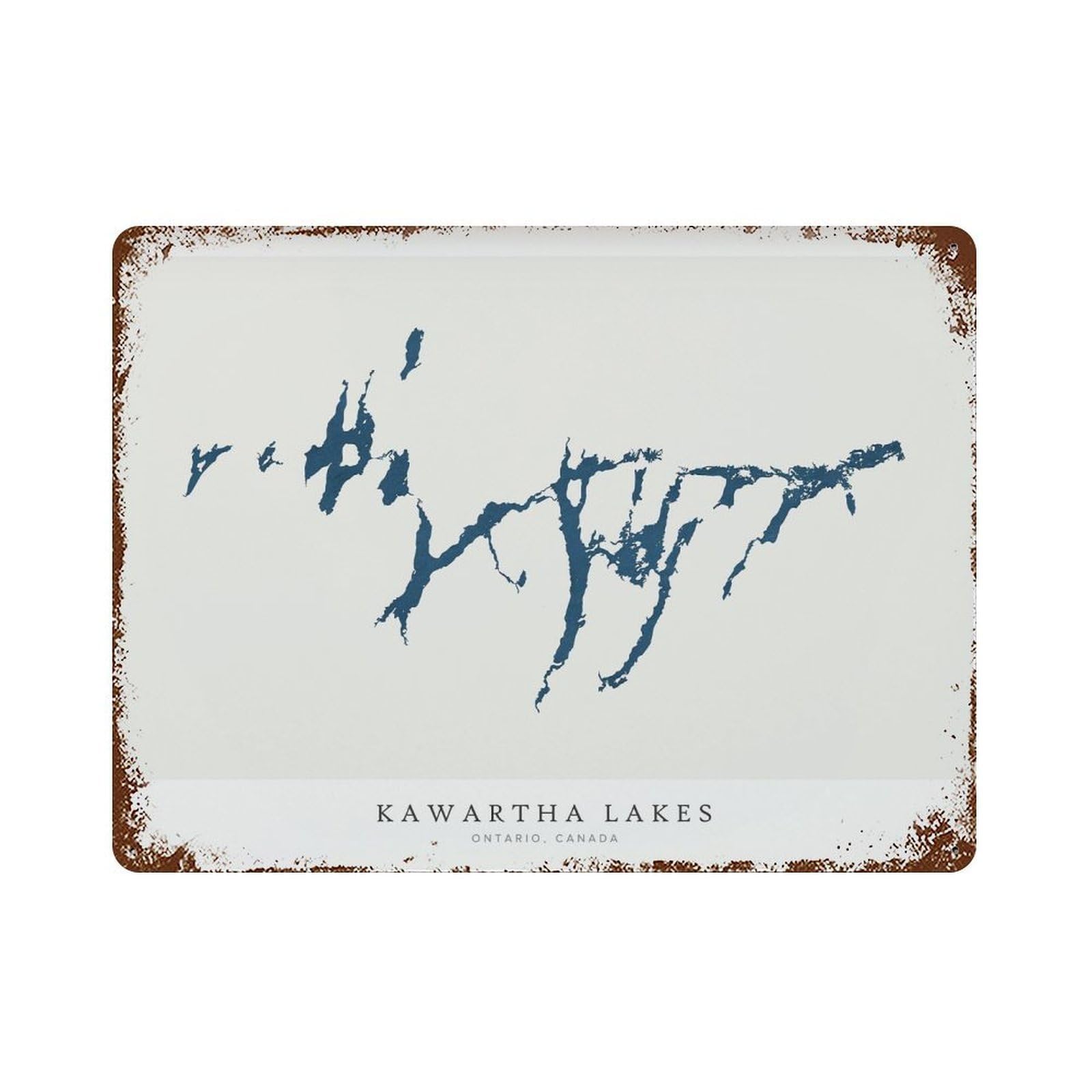 xiaoxiaoshen Kawha Lakes Lake Map Ontario (2) Wall Decor Art Metal Tin Poster Modern Home Decor Art Home Bar Shop Decorations Vintage Sign 30x40cm