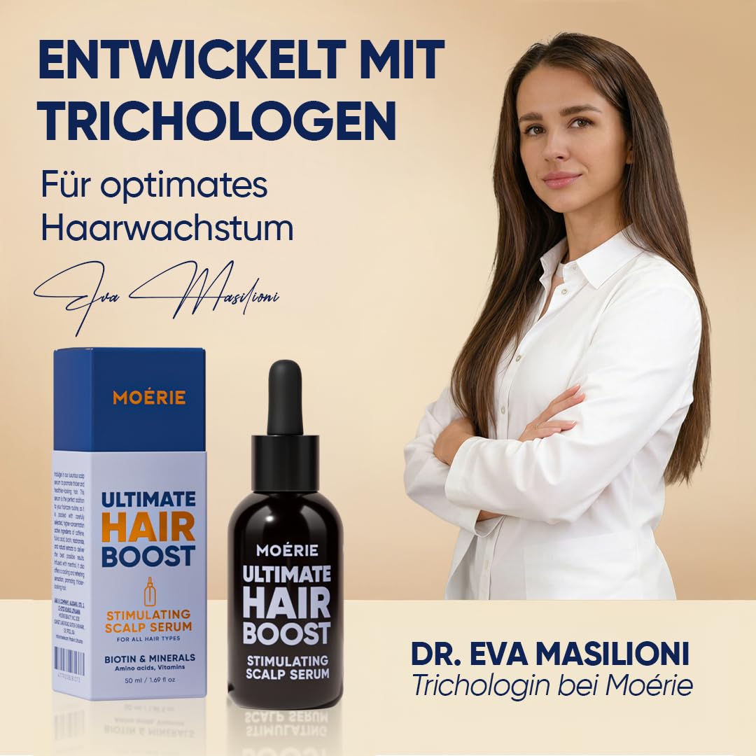 MOERIE Hair Growth Serum - zum Haarwachstum beschleunigen & gegen Haarausfall bei Frau - Haarwuchsmittel Kopfhaut Serum - Haar Wachstum Haarserum Öl - Anti Haarausfall Haaröl