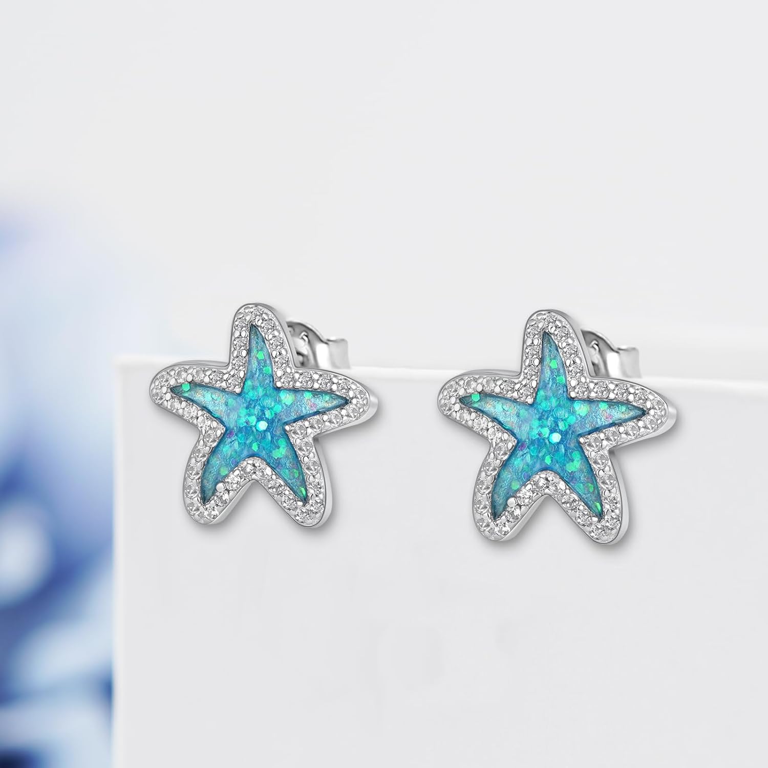 Starfish Earrings for Women 925 Sterling Silver Starfish Stud Earrings Ocean Starfish Jewelry for Women - Image 2