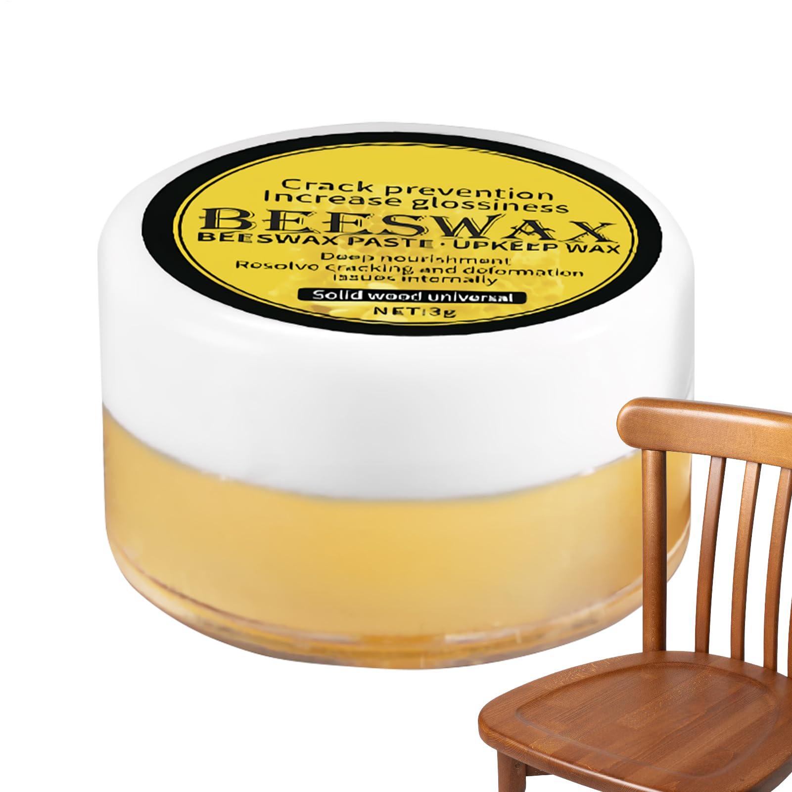 Lakier do drewna z wosku pszczelego, naturalny ochraniacz deski, od?ywka do mebli, bezpieczna formu?a, 3 x 3 x 0,63 cm), idealny do piel?gnacji desek, renowacji urz?dze? domowych