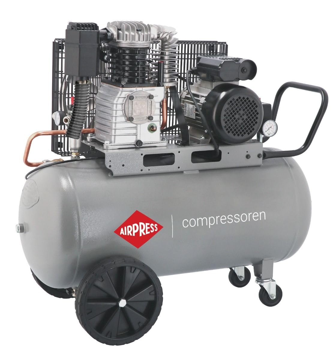 Airpress® HL425-100 - Compresor de aire comprimido (3 CV, 2,2 kW, 10 bar, 100 L, 230 V)