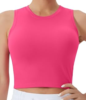 Womens High Neck Cropped Tank Tops Cute Halter Neck Crop Tops Basic Summer Top