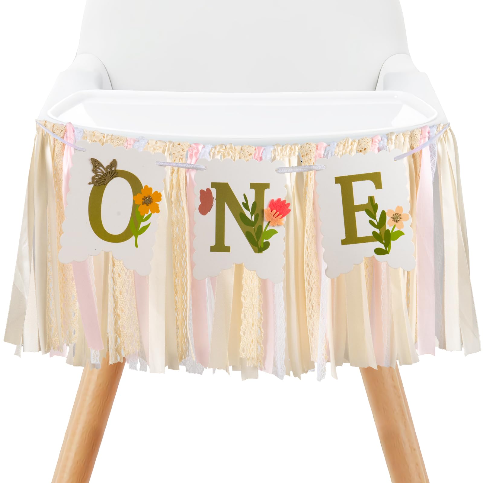 Pre -Strung Blossom High Chair Banner with Flower & Butterfly