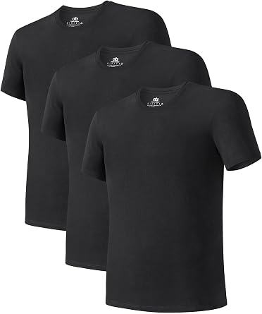DAVID ARCHY Mens Bamboo Rayon Breathable Crew Neck Undershirts 3/5 Pack