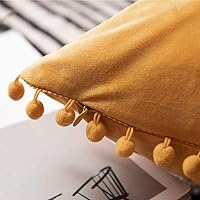 Vista 173 de 2 fundas para cojín decorativo de terciopelo con pompones