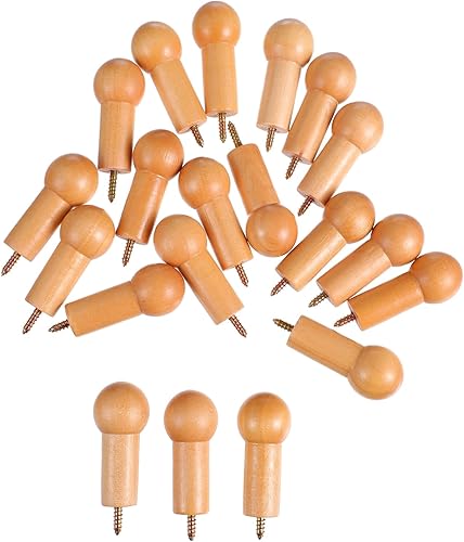 Zerodeko 20 juegos de gancho redondo de madera para colgar sobre la puerta, gancho de pared de madera para colocar sobre la puerta, gancho de pared