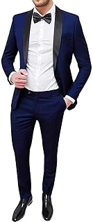 Men's Slim Fit 2 Pieces Groom Suit Set Shawl Lapel Wedding Prom Tuxedos