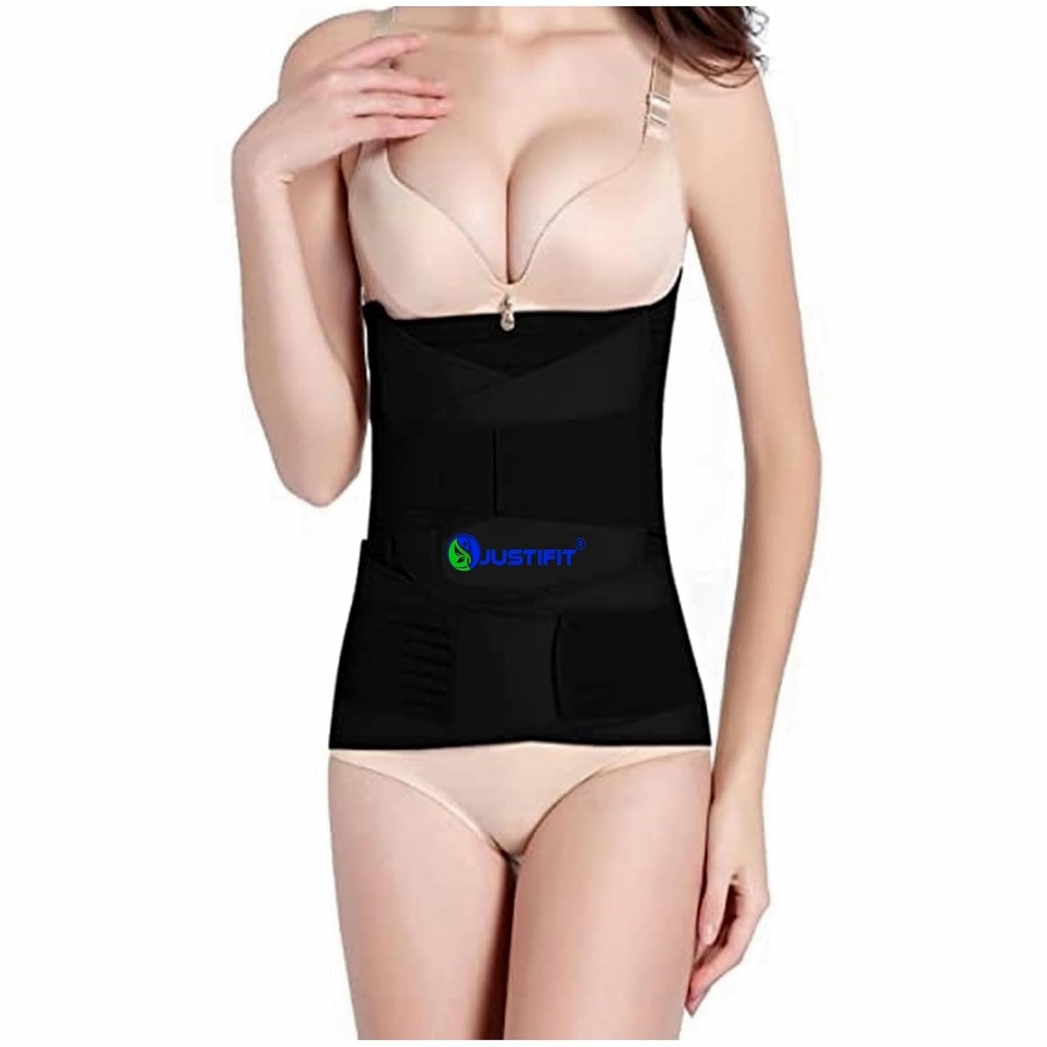 JUSTIFIT 3 in 1 Postpartum Belly Band Post Pregnancy Abdominal Belt for Women After Birth Belly/Waist/Pelvis Wrap Postnata...