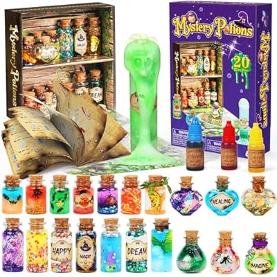 Mystery Potions - DECOHOME Kit de Pociones de Misteriosas para Niños 20 Botellas de Poción Mágica Juguetes Creativos para Navidad y Cumpleaños para Niños y Niñas de 6 7 8 9 10+ años