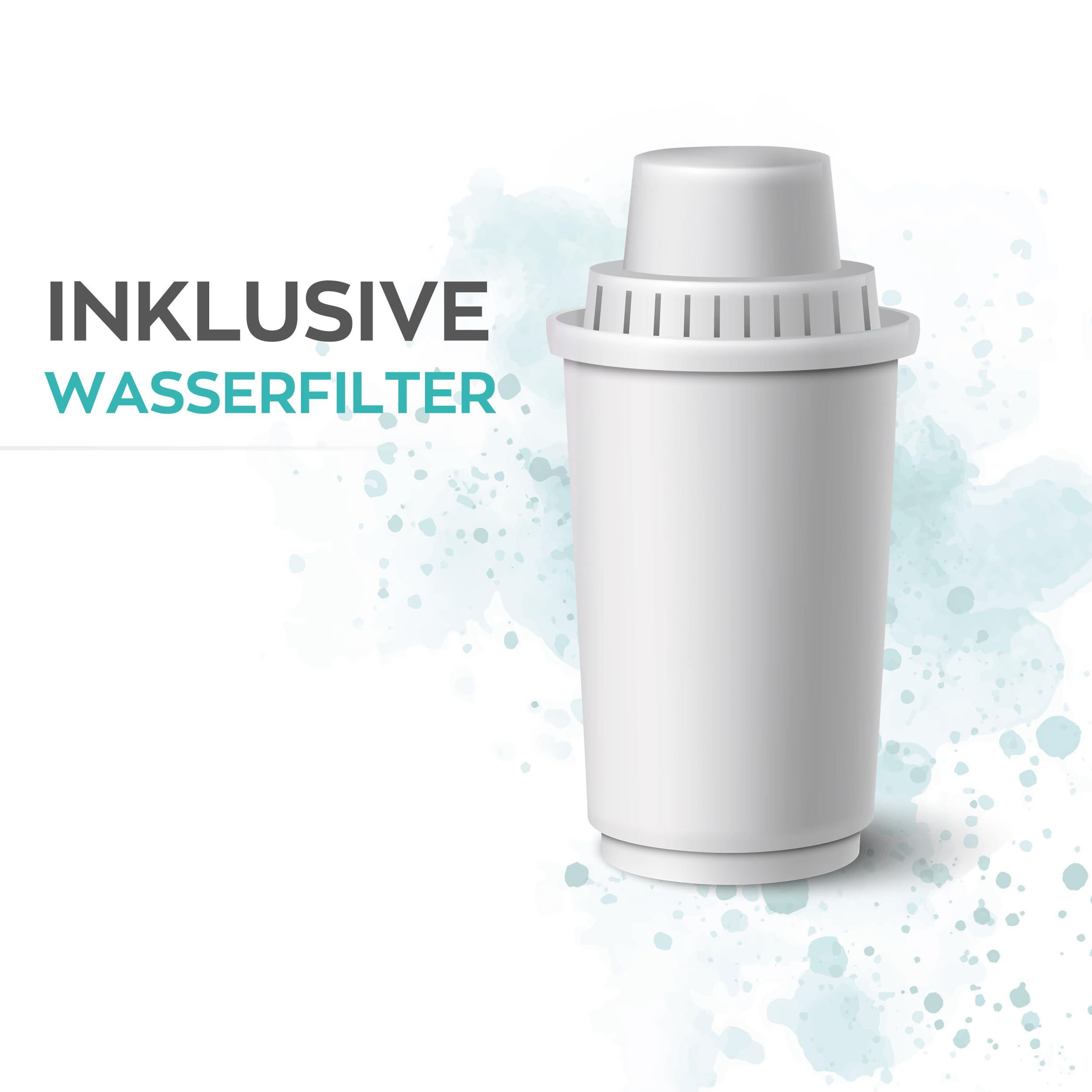 Heinrich´s Heißwasserspender-Heißes Wasser auf Knopfdruck zwischen 40°-100°C,Wassermenge 100ml-400ml auswählbar, für Babynahrung geeignet, Inkl.Reinigunsfunktion+Filter, Touch-Display, 2.7