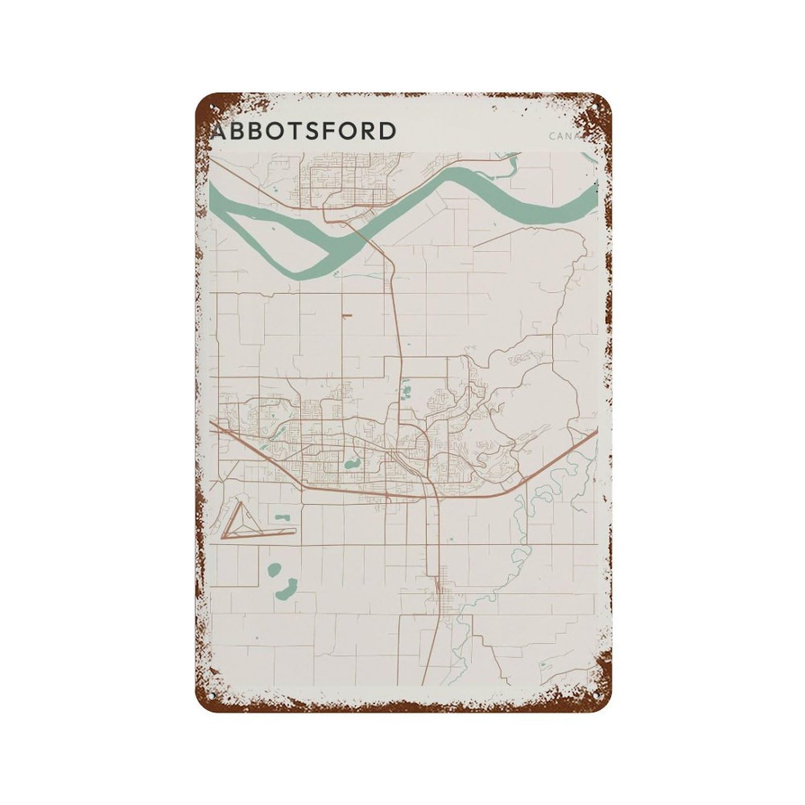 xiaoxiaoshen Abbotsford Map Canada British Columbia (2) Wall Decor Art Metal Tin Poster Modern Home Decor Art Home Bar Shop Decorations Vintage Sign 30x20cm