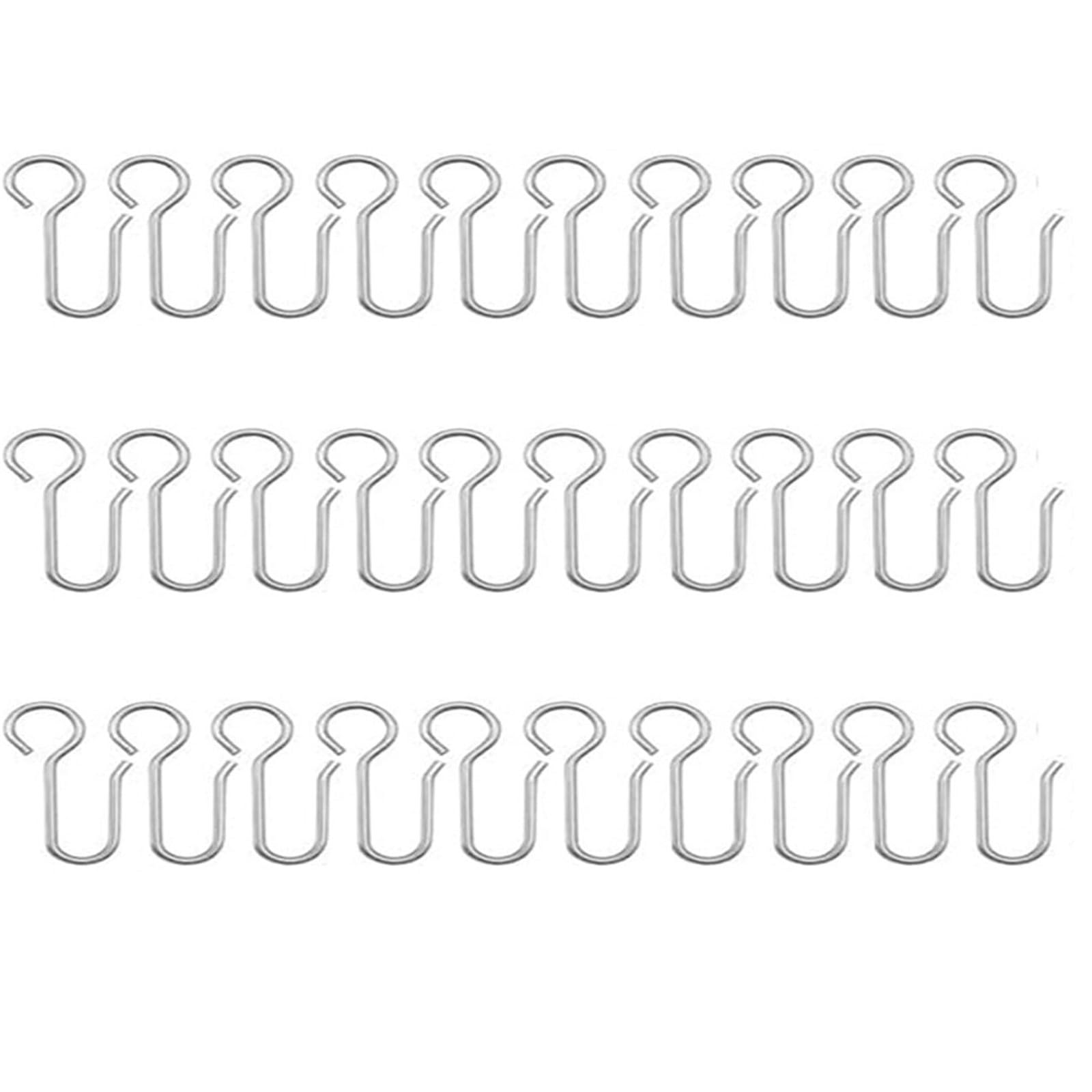 Metal Curtain Track Hooks S Shaped Small Curtain Hooks 30Pcs Drapery Hook Pin Wire for Ceiling