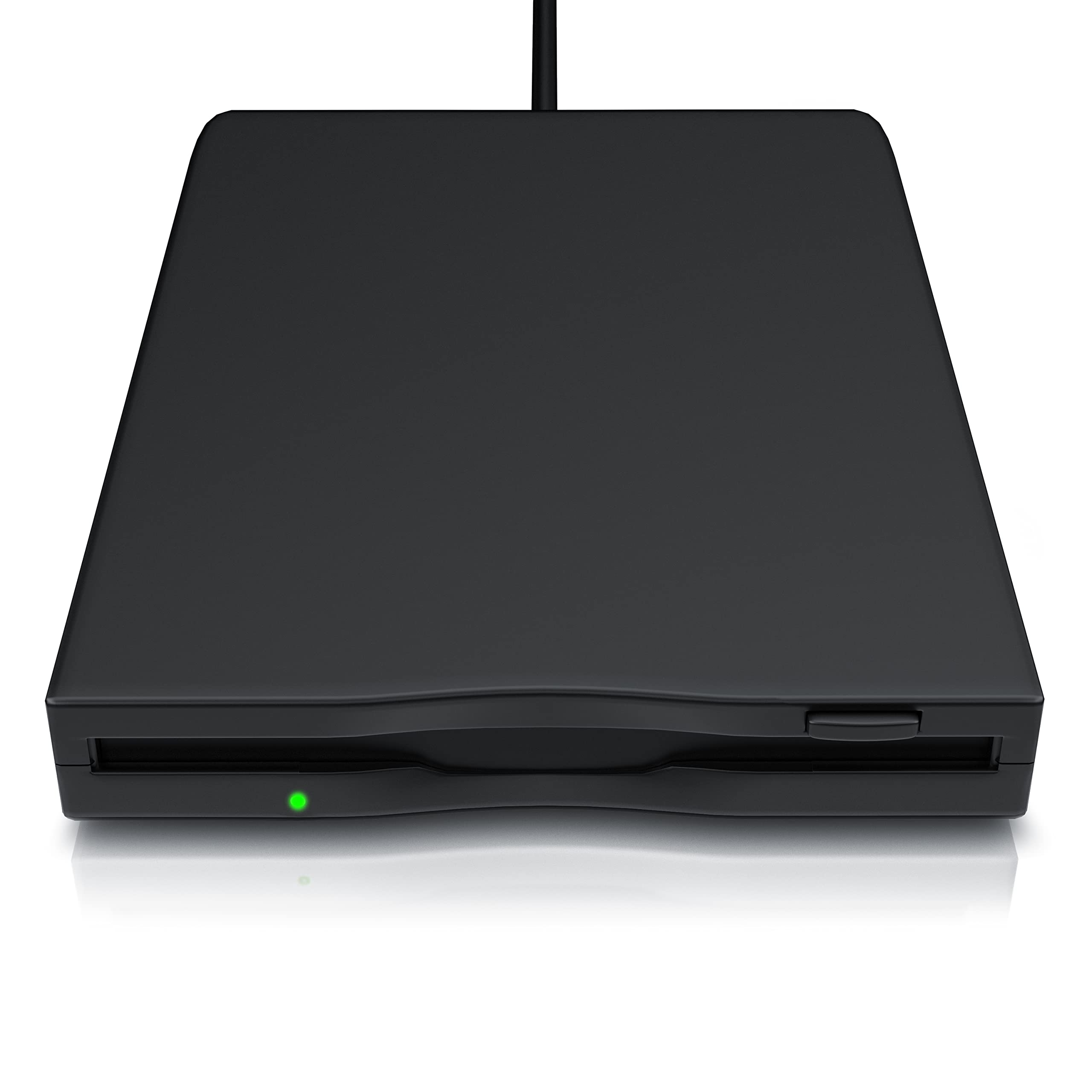 CSL - Externes USB Diskettenlaufwerk FDD 1,44MB 3,5 Zoll - PC - Slimline Floppy Disk Drive Extern - Portable - Plug and Play - schwarz - Windows 11 fähig