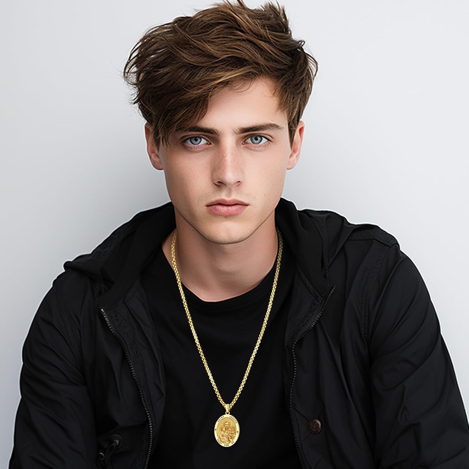 Saint Necklace S925 Sterling Silver Patron St Amulet Medal Protection Pendant Jewelry for Men Women - Image 3