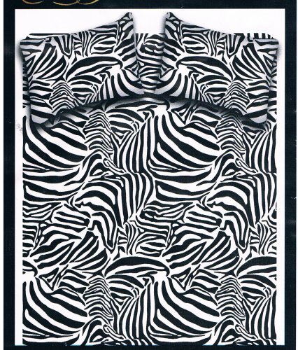 Angel's Line Parure de lit double fantaisie zèbre, 100 % coton Cover