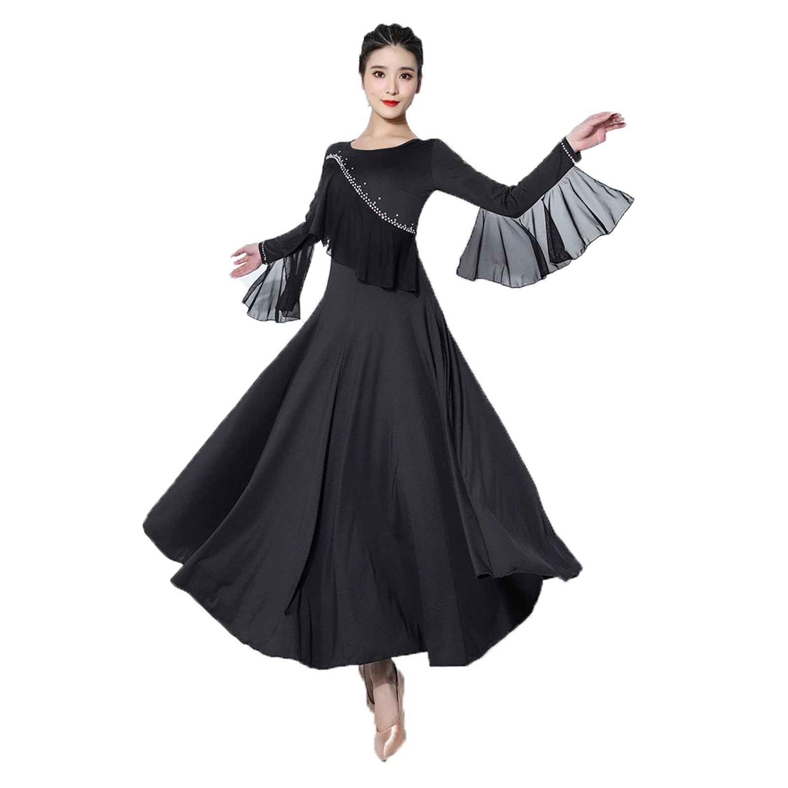 Abito Ballo da Sala Valzer Costume Salsa Flamenco Gonna Balli Standard