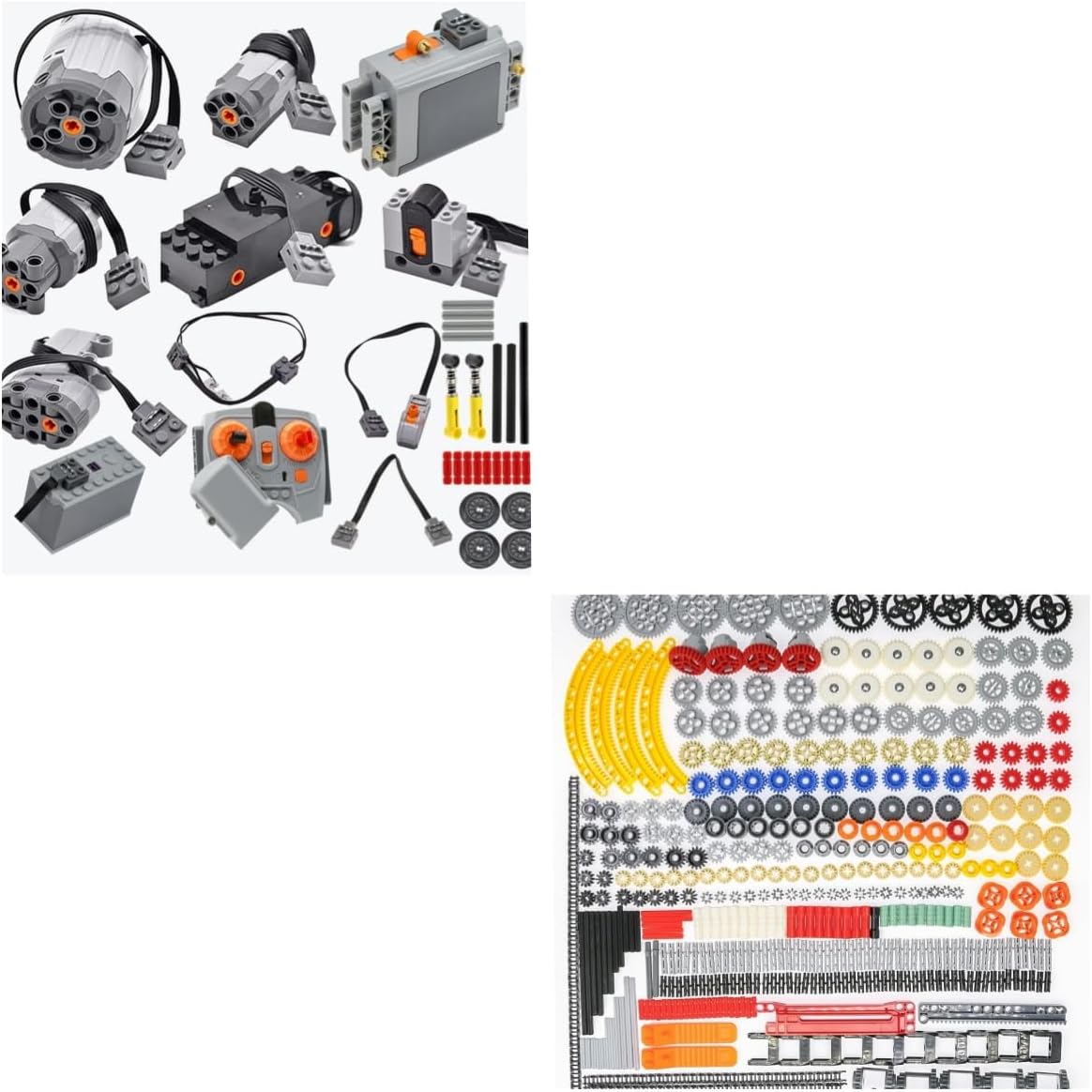 528pcs Power Functions Kit & Technic Parts Gears-Axles-Pins-Connectors Motor-Set IR-Receiver Compatible with Major Brand