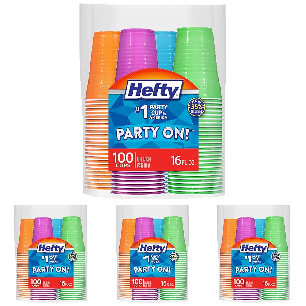 Hefty Party On! Disposable Cups - 100 Count -10