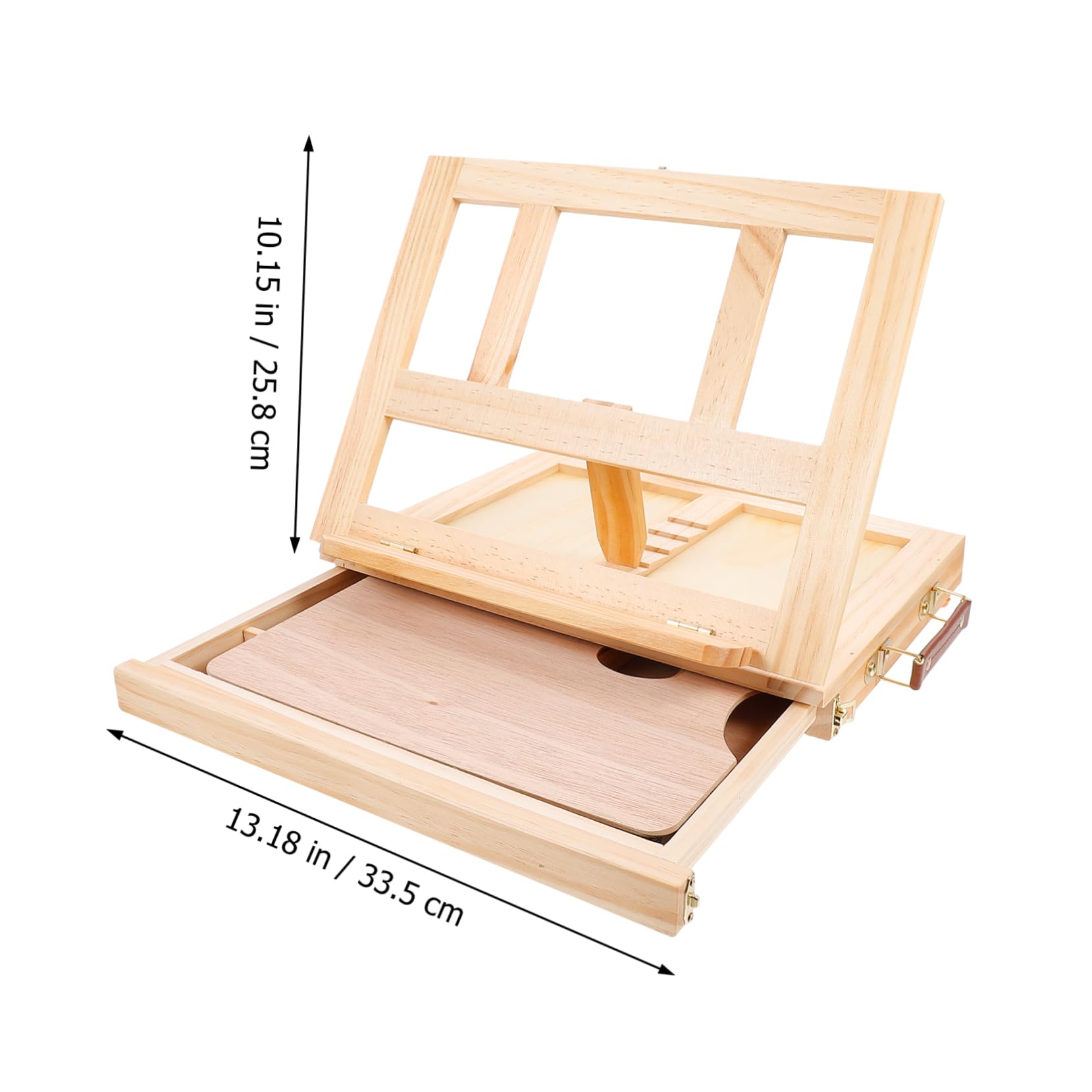 Operitacx Faltbarer Tisch Easel mit Schublade Holz Tragständer für Malerei Displayhalter und Präsentationsständer Naturholzfarbe