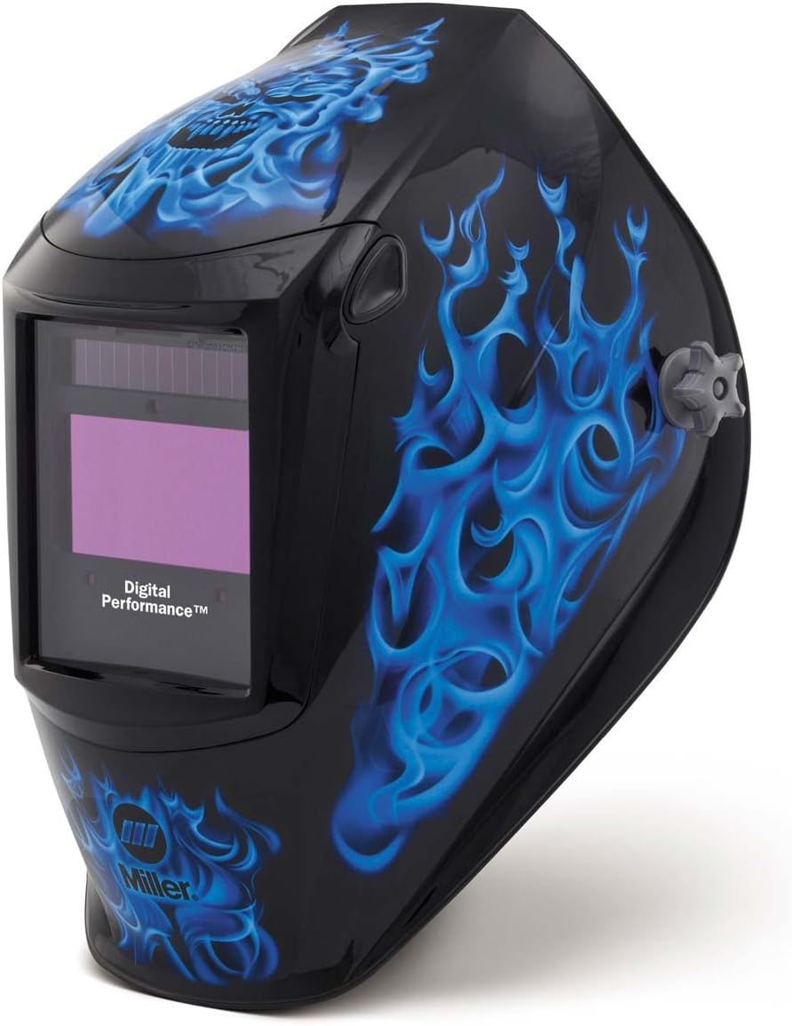 Miller Electric 282001 Digital Performance Blue Rage Welding Helmet with Clearlight Lens Technology