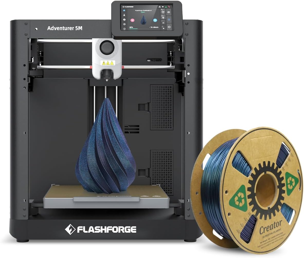 Flashforge Adventurer 5M 3D Printer with Extra 1KG HS PLA Burnt Titanium Filament