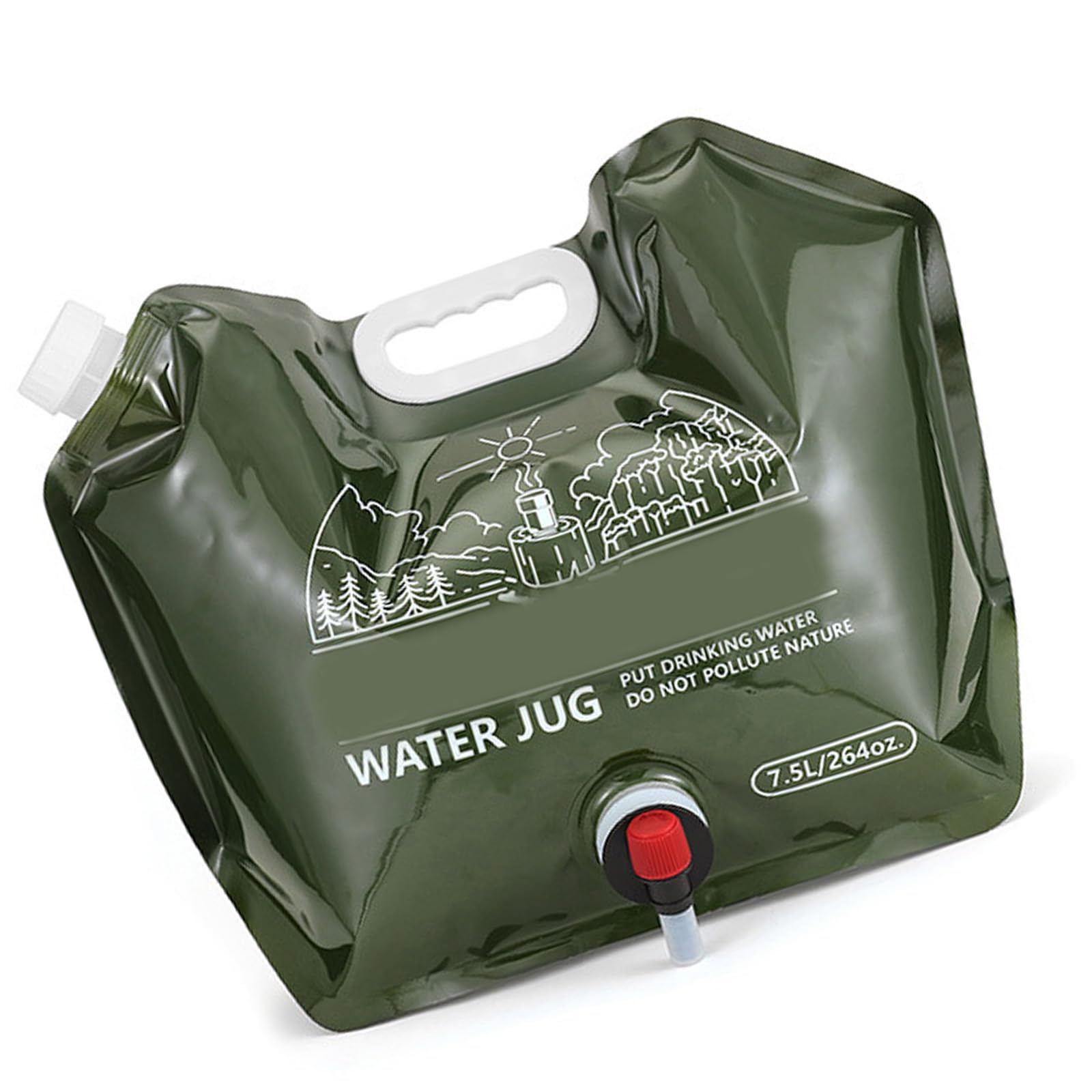HANCLE 7.5L Water Container with Faucet Light Weight Camping Water Bags Folding Bucket Easy to Fold & Store Outdoor Folding Bucket Hiking Storage Leakproof Pouches