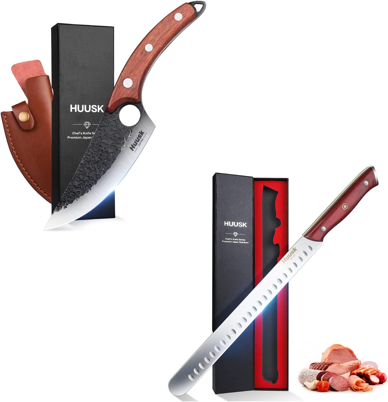 Huusk Slicing Carving Knife with Viking Kitchen Camping