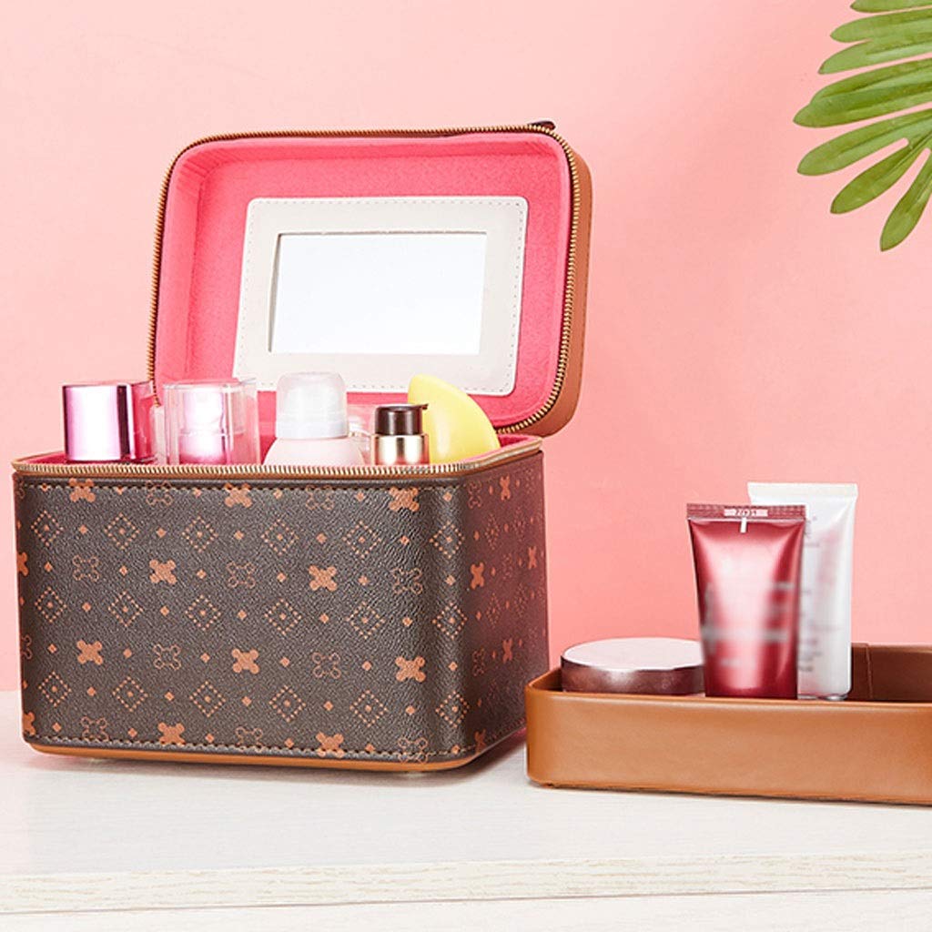 SISWIM Organizzatore di Trucco Travel Case Trucco, cosmetico Grande capienza del Sacchetto, Spazzola cosmetico di Scatola con Tracolla Organizer Trucchi (Color : Nero)