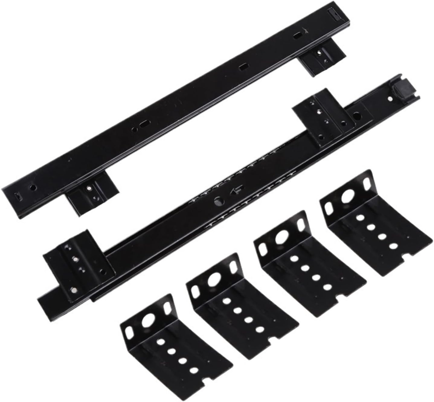 Side Mount Cabinet Runners Glides 2 Pieces Height-Adjustable Under Desk Computer Keyboard Tray Sliding Drawer Shelf Durable