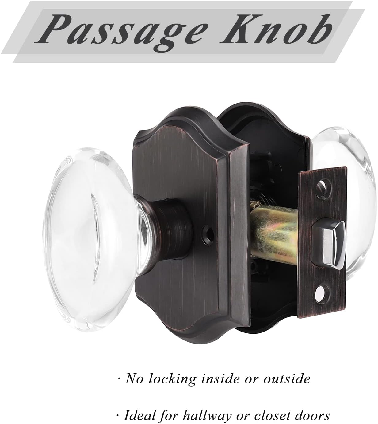 Buy Probrico Oval Clear Crystal Door Knobs, Heavy Duty Glass Hall