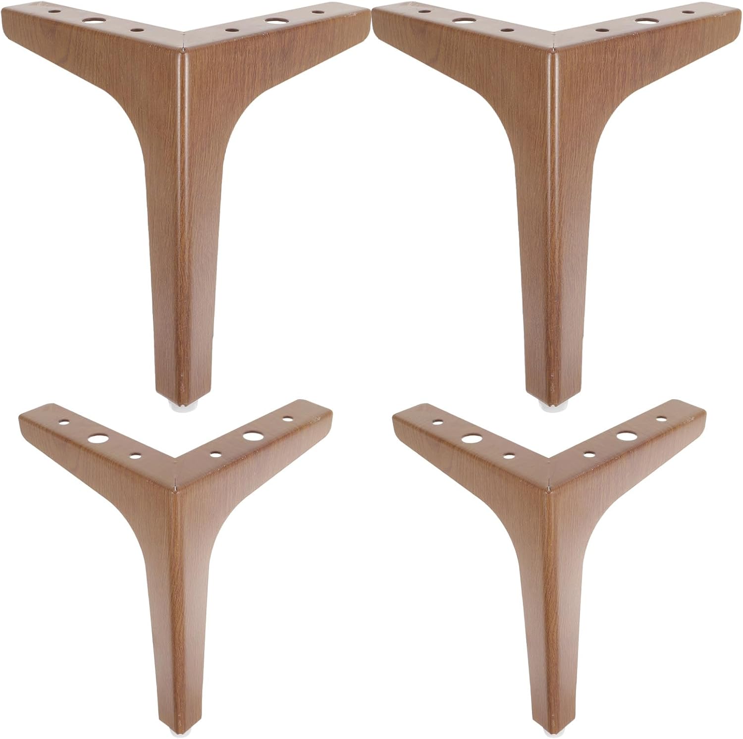 TIDTALEO 4pcs Walnut Color Furniture Legs for Sofa Cabinet Table Replacement Feet, Wood Grain Style Chinese Sofa Legs, Sturdy Support for Tv Cabinets and Dressers