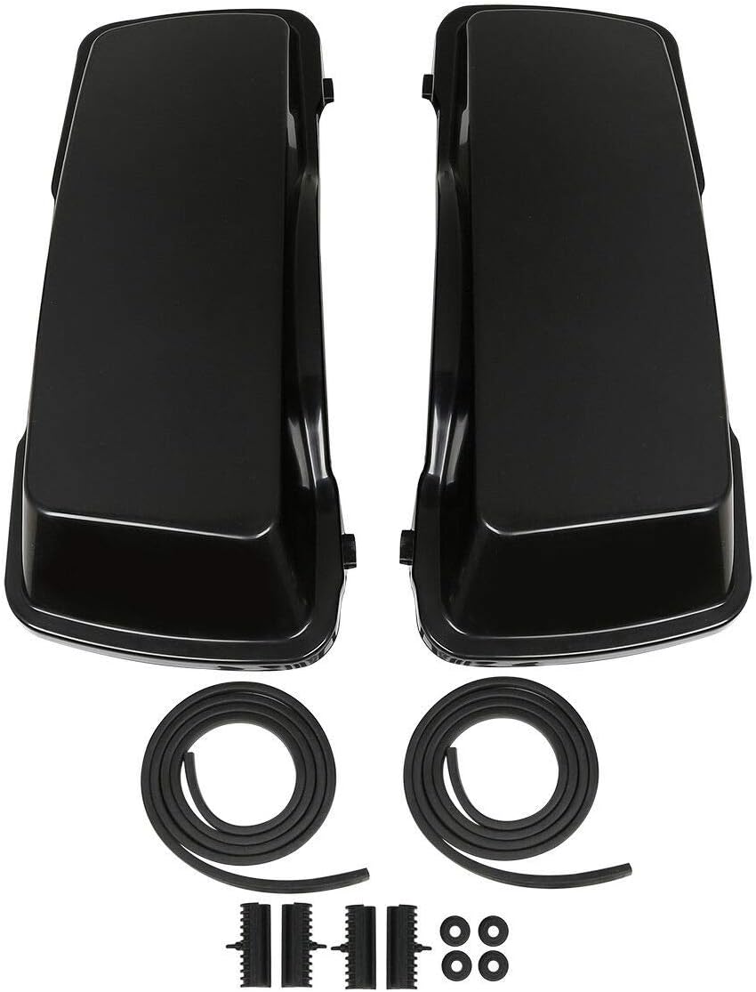 Green-L ABS Unpainted Black 5" Stretched Saddlebag W/Accessories Fit For Harley Touring Road King Road Street Glide Electra Glide Ultra Classic 1993-2013