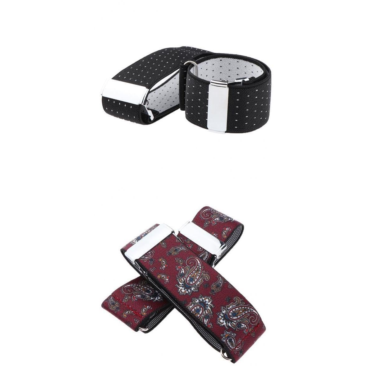 2 Pairs Anti-slip Elastic Shirt Sleeve Holders Polka Dot Armbands Garters | Clothing Shoes & Accessories | Mens Accessories | Key Chains Rings & Cases-image-11