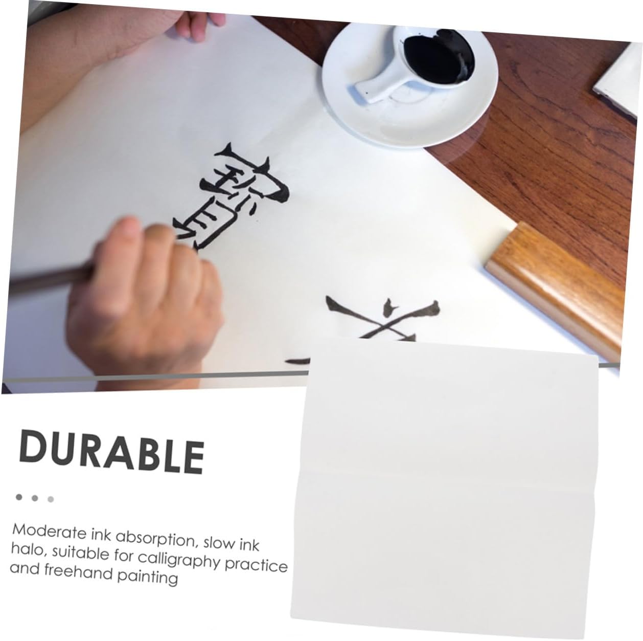 PLAFOPE 200 Sheets Household Xuan Paper for Calligraphy and Chinese Painting Multi-Function Rice Paper with Moderate Ink Absorption Suitable for Watercolor Drawing and Art Crafting