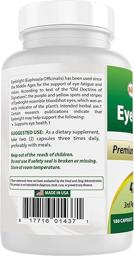 Miniatura 7 de Best Naturals Eyebright 470 mg 180 Capsules